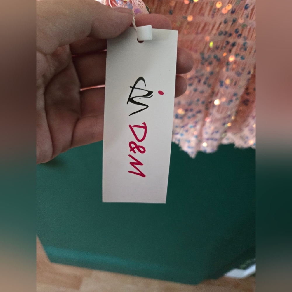 Pink Sequin Long Sleeve Dress - Picture 2 of 4